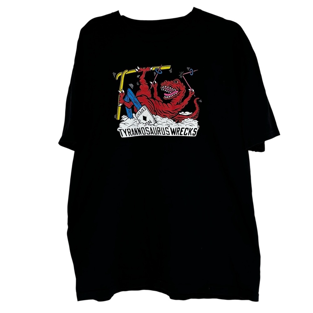 Men’s Lazy Butt Club Size XL Black Tyrannosaurus Wrecks Short Sleeve T-Shirt